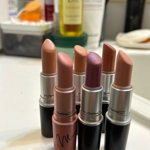 Mac cosmetics lipstick set of 6 nude pink and beige